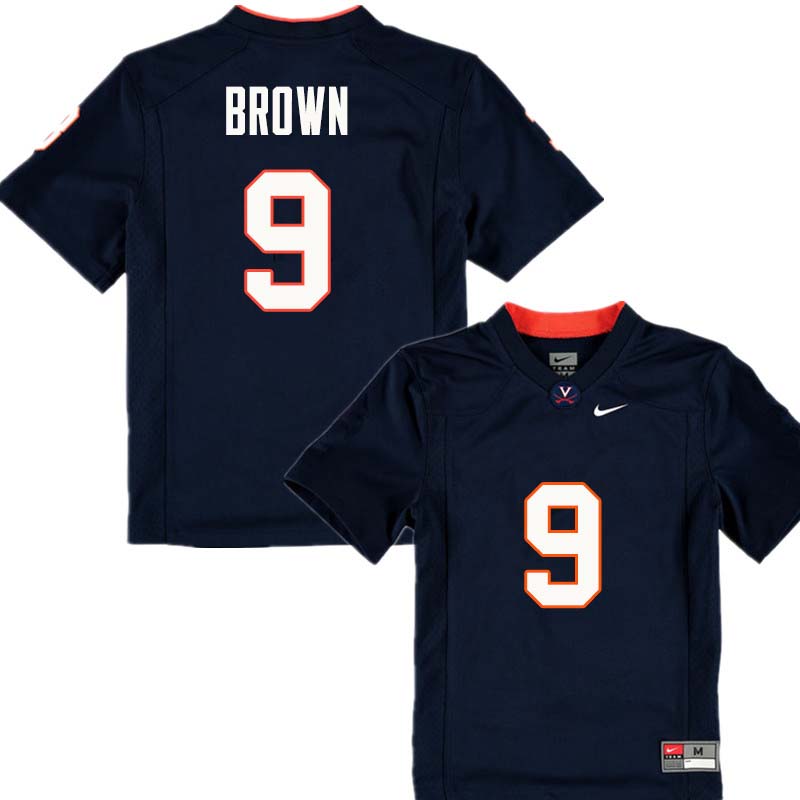 Men #9 Andrew Brown Virginia Cavaliers College Football Jerseys Sale-Navy - Click Image to Close